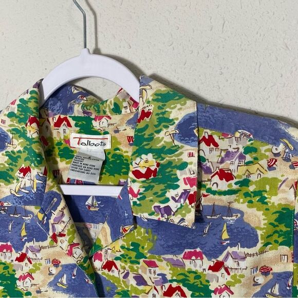 Vintage Talbots Button Up Camp Shirt Blouse Coastal Vacation Women's Size Small - Picture 7 of 12